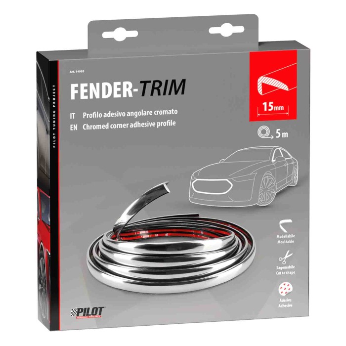 14903-C-01.JPG Fender Trim Profilo Adesivo Angolare Cromato 5 M 15 Mm Profili Profili E Ornamenti