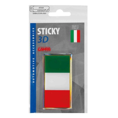 15000-S-01.JPG Sticky 3d Tricolore Italia Classico 1 Pz 78x40 Mm Sticky 3d Autoadesivi Tridimensionali Emblemi 3d