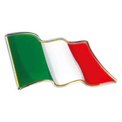 15001-C-01.JPG Sticky 3d Bandiera Italia Al Vento 1 Pz 78x40 Mm Sticky 3d Autoadesivi Tridimensionali Emblemi 3d