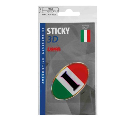 15004-S-01.JPG Sticky 3d Ovale Tricolore Italia 1 Pz 61x40 Mm Sticky 3d Autoadesivi Tridimensionali Emblemi 3d