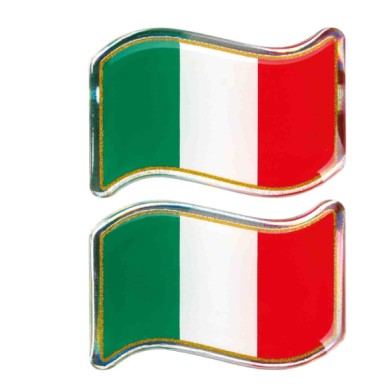 15006-C-01.JPG Sticky 3d Bandiera Italia Al Vento 2 Pz 40x27 Mm Sticky 3d Autoadesivi Tridimensionali Emblemi 3d