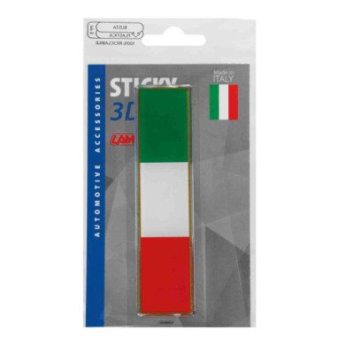 15007-S-01.JPG Sticky 3d Tricolore Italia Lungo Classico 1 Pz 110x27 Mm Sticky 3d Autoadesivi Tridimensionali Emblemi 3d