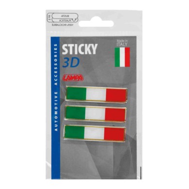 15009-S-01.JPG Sticky 3d Tricolore Italia Corto Classico 3 Pz 55x16 Mm Sticky 3d Autoadesivi Tridimensionali Emblemi 3d
