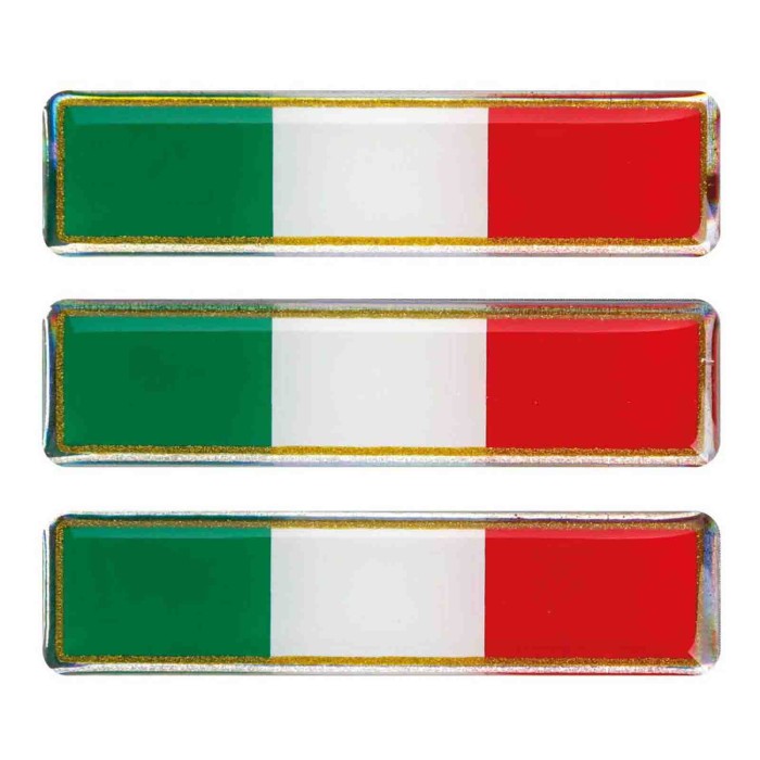 15009-C-01.JPG Sticky 3d Tricolore Italia Corto Classico 3 Pz 55x16 Mm Sticky 3d Autoadesivi Tridimensionali Emblemi 3d