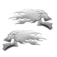 Emblema 3d Cromato 2 Skulls Emblema 3d Cromato Emblemi 3d