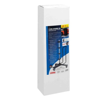 15957-C-01.JPG Pp 3 Carrello Porta Cerchi E Pneumatici Con Supporto Ad Asta Auto Parcheggio