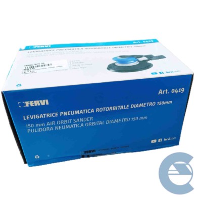 Fervi 0419 Ro Torbitale Levigatrice Pneumatica, Ciano/Nero