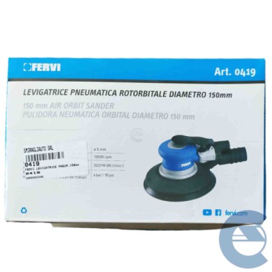 Fervi 0419 Ro Torbitale Levigatrice Pneumatica, Ciano/Nero