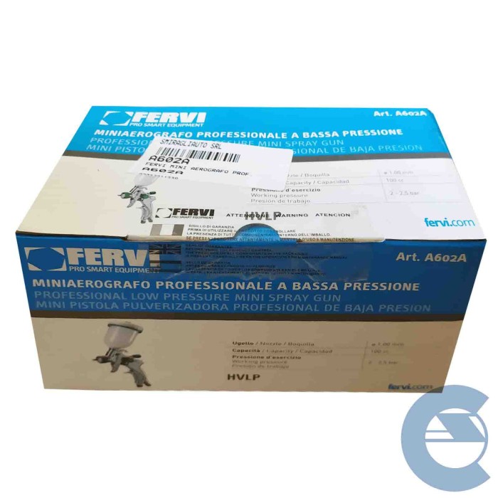 MINI AEROGRAFO PROFESSIONALE A BASSA PRESSIONE A602A FERVI