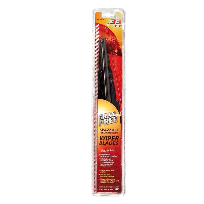 19421-S-01.JPG Gran Pree Spazzole Tergicristallo 33 Cm (13") 2 Pz A3 3p-niva-126-focus 3p Tergi Confezione 2 Pz Lampa Tergicrist