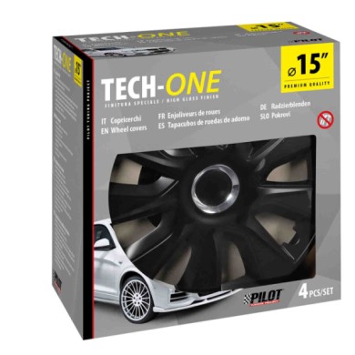 31607-S-01.JPG Stratos Rc Black Set 4 Copricerchi Ø 15" Copricerchi 4 Pz Verniciati Tech One Copricerchi