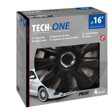 31608-S-01.JPG Stratos Rc Black Set 4 Copricerchi Ø 16" Copricerchi 4 Pz Verniciati Tech One Copricerchi