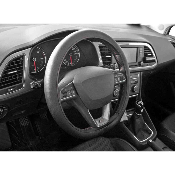 32967-A-01.JPG Skin Cover Coprivolante Elasticizzato In Skeentex Nero/rosso S Ø 35/37 Cm Coprivolanti Elasticizzati In Skeentex