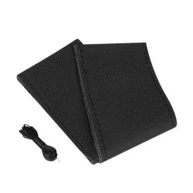 32994-S-02.JPG Premium Perforated Coprivolante In Pelle L Ø 37/39 Cm Nero Coprivolanti Da Cucire In Vera Pelle Coprivolanti Da C