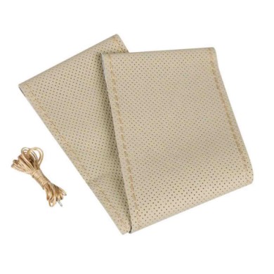 32997-S-02.JPG Premium Perforated Coprivolante In Pelle L Ø 37/39 Cm Beige Coprivolanti Da Cucire In Vera Pelle Coprivolanti Da 