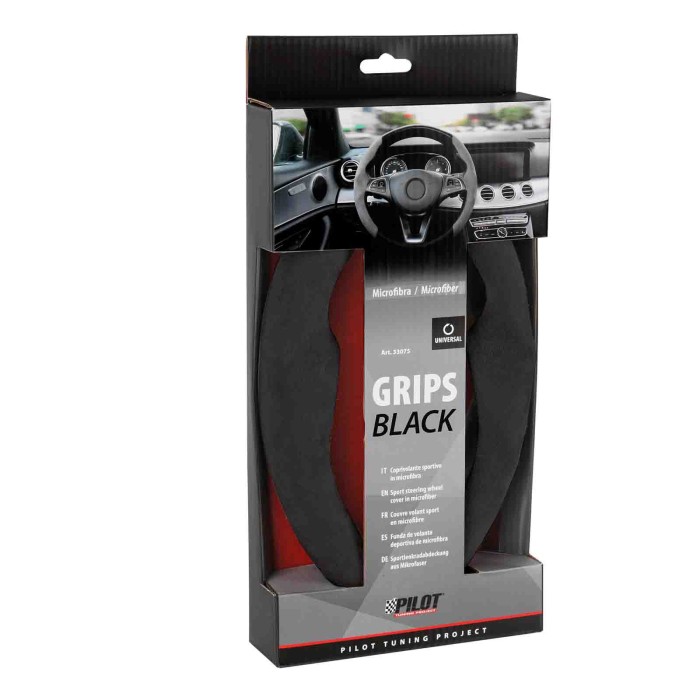 33075-C-01.JPG Grips Coprivolante Sportivo In Microfibra Universale Nero Coprivolanti Universali Coprivolanti