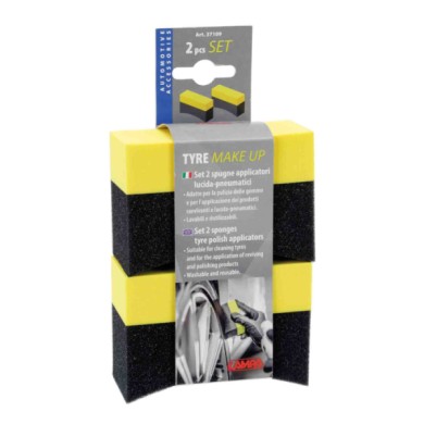 37109-S-01.JPG Tyre Make Up Set 2 Spugne Applicatori Lucida Pneumatici Spazzole Lavaggio Lavaggio