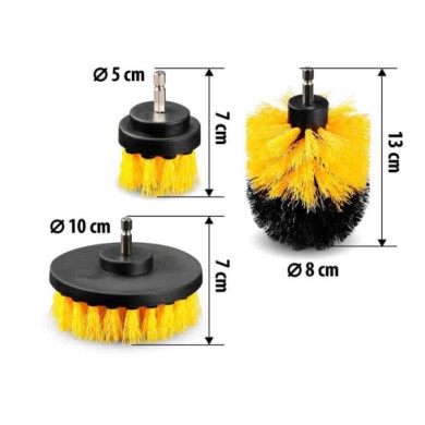 37312-S-01.JPG Vortex Kit 3 Spazzole Per Trapano Ø 10/8/5 Cm Spazzole Pulizia Lavaggio