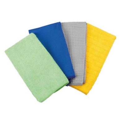 37728-S-02.JPG Set 4 Panni Assortiti In Microfibra 40x30 Cm Panni Lavaggio