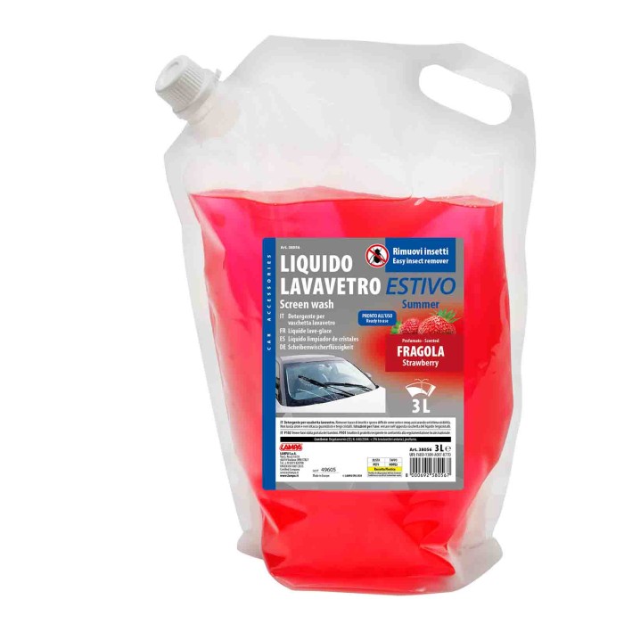 38056-S-01.JPG Liquido Lavavetro Estivo Pronto All'uso 3000 Ml Fragola Liquido Lavavetri Lampa
