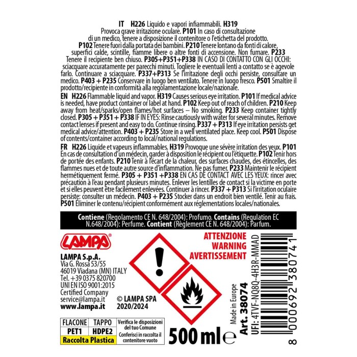 38074-S-01.JPG Liquido Detergente Cristalli ( 70°c) 500 Ml Liquido Lavavetri Lampa