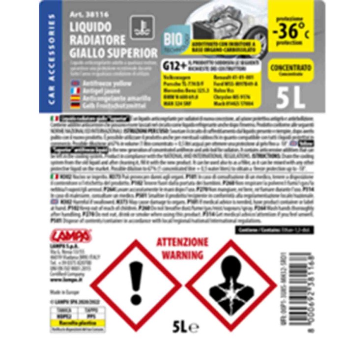 38116-C-01.JPG Superior Giallo G12+ Liquido Antigelo Radiatore ( 36°c) 5 L Liquido Antigelo Radiatore Lampa