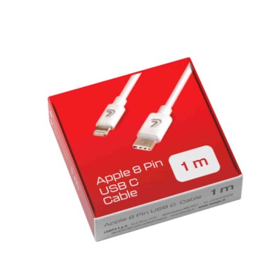 38682-S-01.JPG Linea Essentials Cavo Usb C   Apple 8 Pin 100 Cm Bianco Linea Essentials Accessori Telefonia