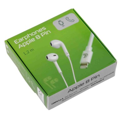38687-S-01.JPG Linea Essentials Auricolari Con Microfono Cavo Apple 8 Pin 120 Cm Bianco Linea Essentials Accessori Telefonia
