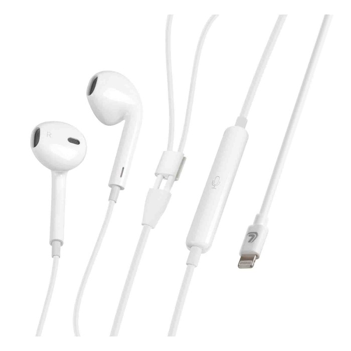 38687-C-01.JPG Linea Essentials Auricolari Con Microfono Cavo Apple 8 Pin 120 Cm Bianco Linea Essentials Accessori Telefonia