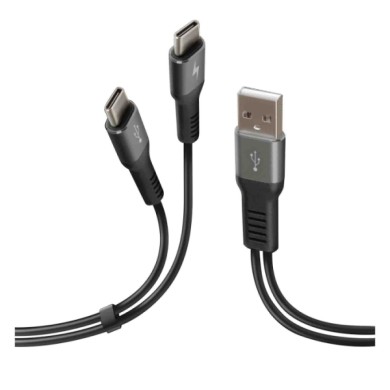 38699-S-03.JPG Cavo Con Doppio Connettore Usb   Type C 100 Cm Nero Type C Cavi