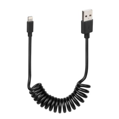 38701-C-01.JPG Cavo A Spirale Usb   Apple 8 Pin 100 Cm Nero Apple Lightning/8 30 Pin Cavi