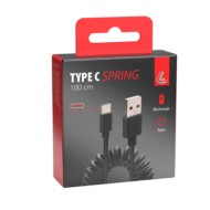 38702-S-01.JPG Cavo A Spirale Usb   Usb Type C 100 Cm Nero Type C Cavi