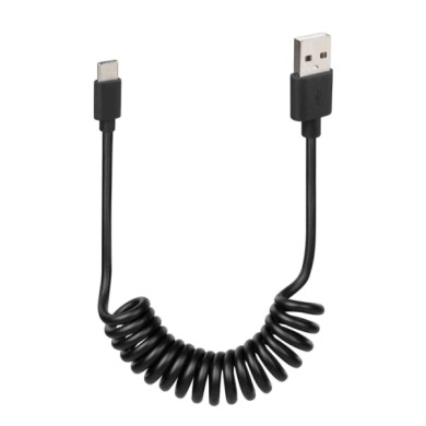 38702-C-01.JPG Cavo A Spirale Usb   Usb Type C 100 Cm Nero Type C Cavi