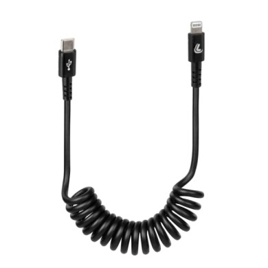 38706-A-01.JPG Cavo A Spirale Usb Type C   Apple 8 Pin 100 Cm Nero Apple Lightning/8 30 Pin Cavi