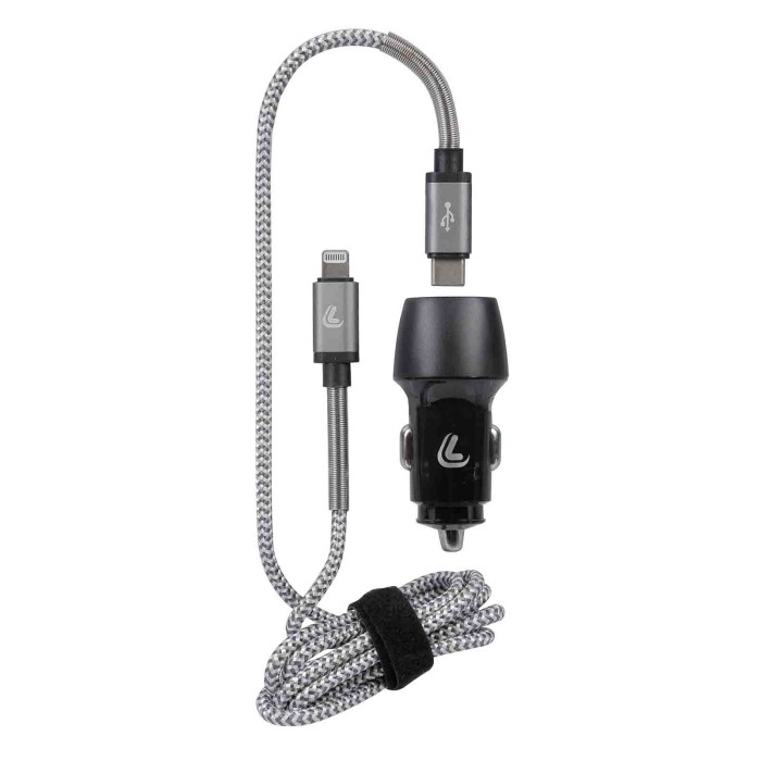 38712-S-01.JPG Kit 2 In 1 Lightning Pro Pd/qc 3.0 18w 12/24v Apple Lightning/dock 30 Pin Kit Di Ricarica