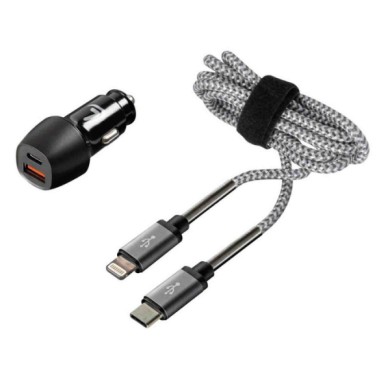 38712-S-02.JPG Kit 2 In 1 Lightning Pro Pd/qc 3.0 18w 12/24v Apple Lightning/dock 30 Pin Kit Di Ricarica