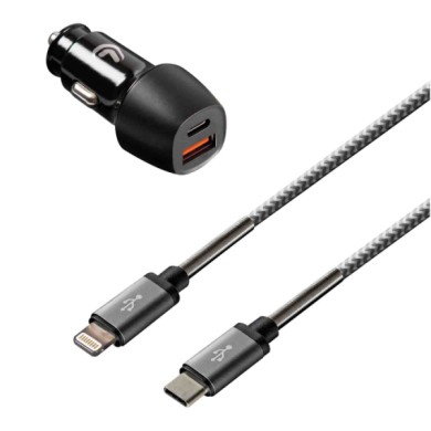 38712-S-03.JPG Kit 2 In 1 Lightning Pro Pd/qc 3.0 18w 12/24v Apple Lightning/dock 30 Pin Kit Di Ricarica