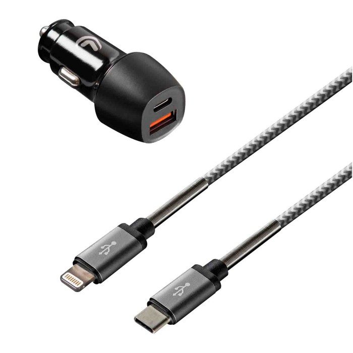 38712-S-03.JPG Kit 2 In 1 Lightning Pro Pd/qc 3.0 18w 12/24v Apple Lightning/dock 30 Pin Kit Di Ricarica