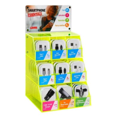38819-S-01.JPG Linea Essentials Espositore Da Banco In Acrilico A 9 Slot Linea Essentials Accessori Telefonia