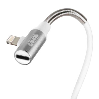 38849-S-01.JPG Cavo 90° Usb   Apple 8 Pin + Adattatore Auricolari 100 Cm Bianco Apple Lightning/8 30 Pin Cavi