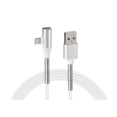 38849-S-03.JPG Cavo 90° Usb   Apple 8 Pin + Adattatore Auricolari 100 Cm Bianco Apple Lightning/8 30 Pin Cavi