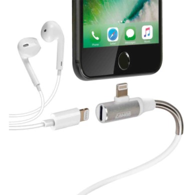 38849-A-01.JPG Cavo 90° Usb   Apple 8 Pin + Adattatore Auricolari 100 Cm Bianco Apple Lightning/8 30 Pin Cavi