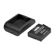Kit Carica Batteria + Batteria Per Action Camera Action Cam Telecamere