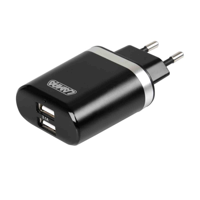 38876-A-01.JPG Caricabatteria Da Rete Con 2 Porte Usb Fast Charge 3100 Ma 100/230v Caricabatteria Usb 100/230v