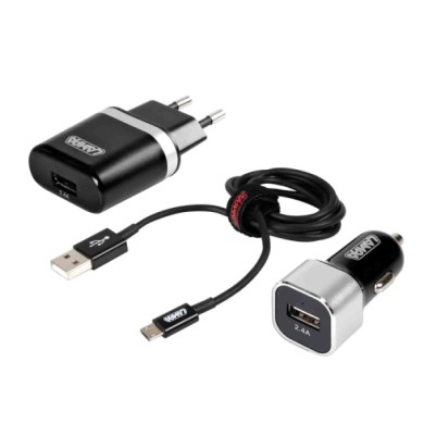 38877-A-01.JPG Kit 3 In 1 Micro Usb Fast Charge 12/24v + 230v Micro Usb Kit Di Ricarica