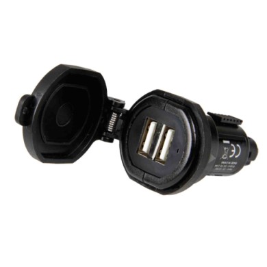 38882-S-01.JPG Din Tech Caricabatteria Din 2 Porte Usb Fast Charge 2700 Ma 12/32v Caricabatteria Usb 12/24v