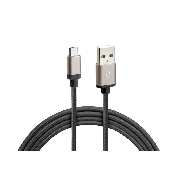 38885-S-03.JPG Cavo Rinforzato Usb   Micro Usb 100 Cm Nero Micro Usb Cavi