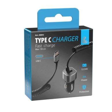 38892-C-01.JPG Caricabatteria Usb Type C Con 1 Porta Usb Fast Charge 3000 Ma 12/24v Caricabatteria Usb 12/24v