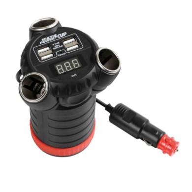 38926-S-02.JPG Multi Power Cup 3 Prese Accendisigari + 4 Usb E Voltmetro 12/24/36v Prese Spinotti E Prese Corrente