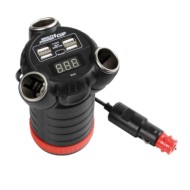 Multi Power Cup 3 Prese Accendisigari + 4 Usb E Voltmetro 12/24/36v Prese Spinotti E Prese Corrente